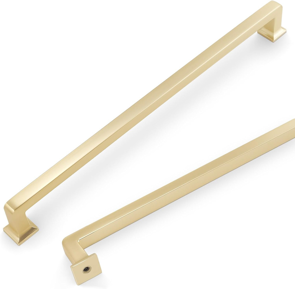Brushed Brass 10" Cabinet Handles - 10 Pack Gold Kitchen Pulls & Hardware