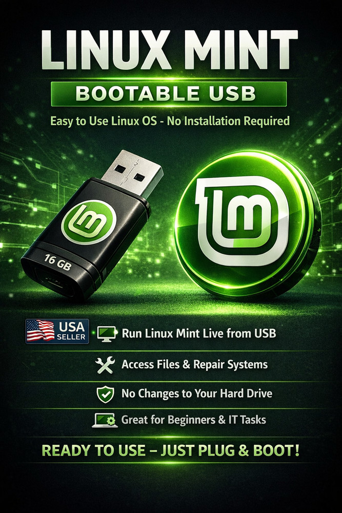 Linux Mint Bootable USB Live Desktop – Easy to Use Linux OS, No Install Required