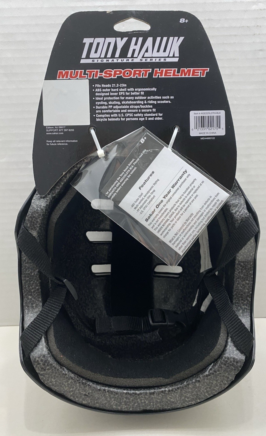 TONY HAWK SIGNATURE SERIES MULTI-SPORT HELMET ~ FITS HEADS 21.2"-23" ~ NEW