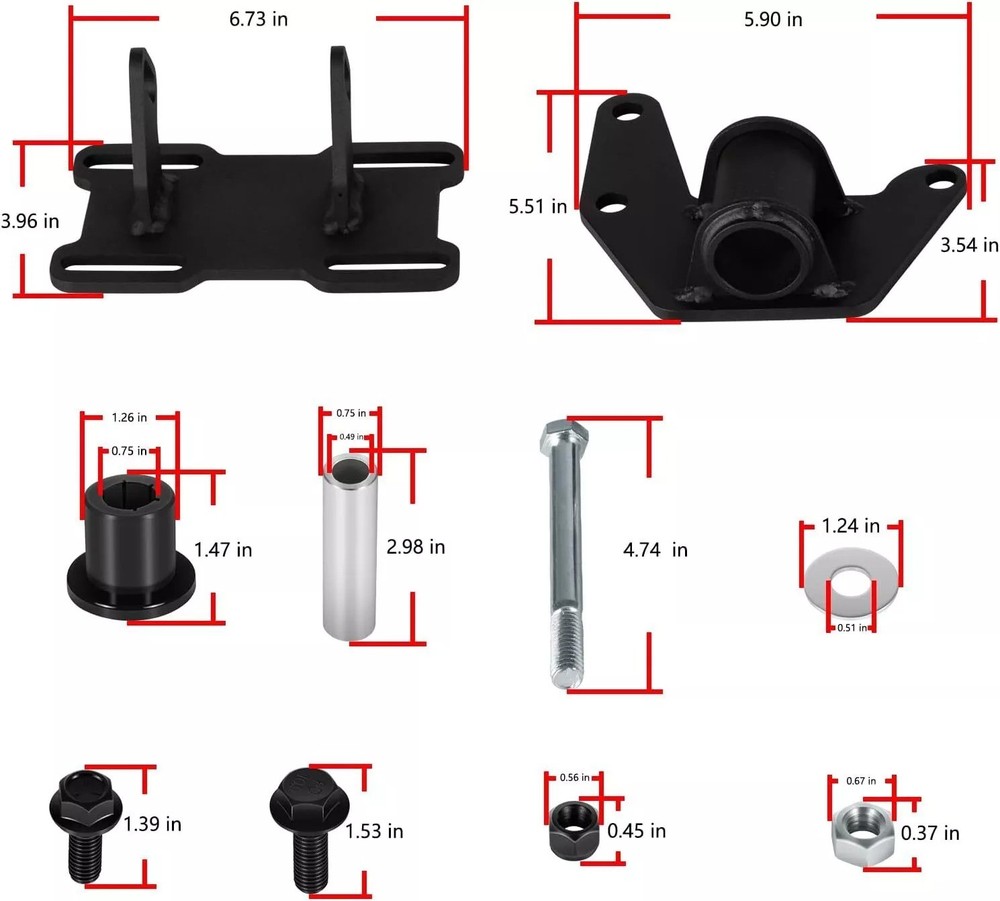 LS Conversion Engine Swap Mounts Adjustable with Hardware For GM Body 1978-1988