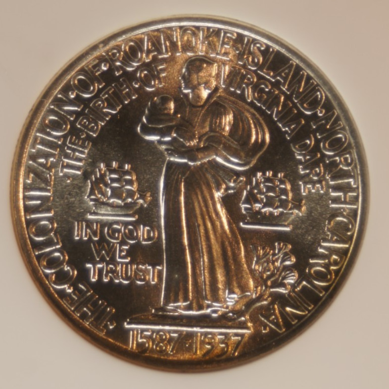 1937 Roanoke Half Dollar Commemorative - NGC MS65