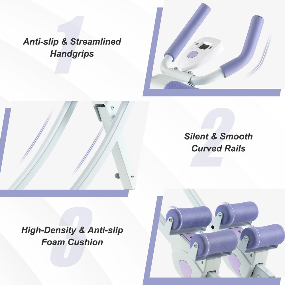 Ab Machine Foldable Core & Abdominal Workout Trainer Cruncher Adjustable Heights