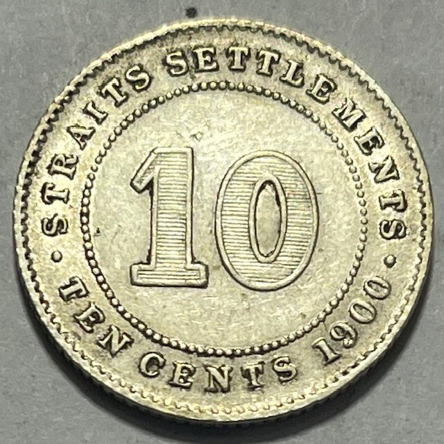STRAITS SETTLEMENTS - Queen Victoria - Silver 10 Cents - 1900 - Extra Fine