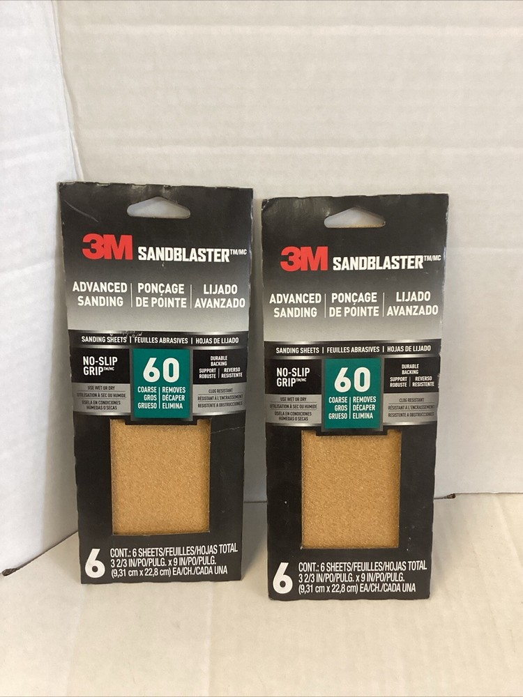 3M Sandblaster 60 Course No-slip Grip Sanding Sheets