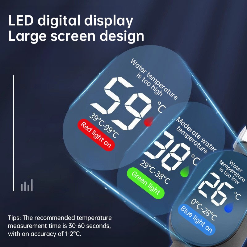 Digital LED Shower Thermometer | Smart Water Temperature Gauge for Bathroom Safe