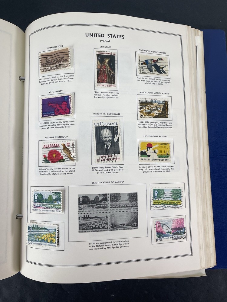 Vintage Collection Of Over 630 Stamps In United States Liberty Stamp Album