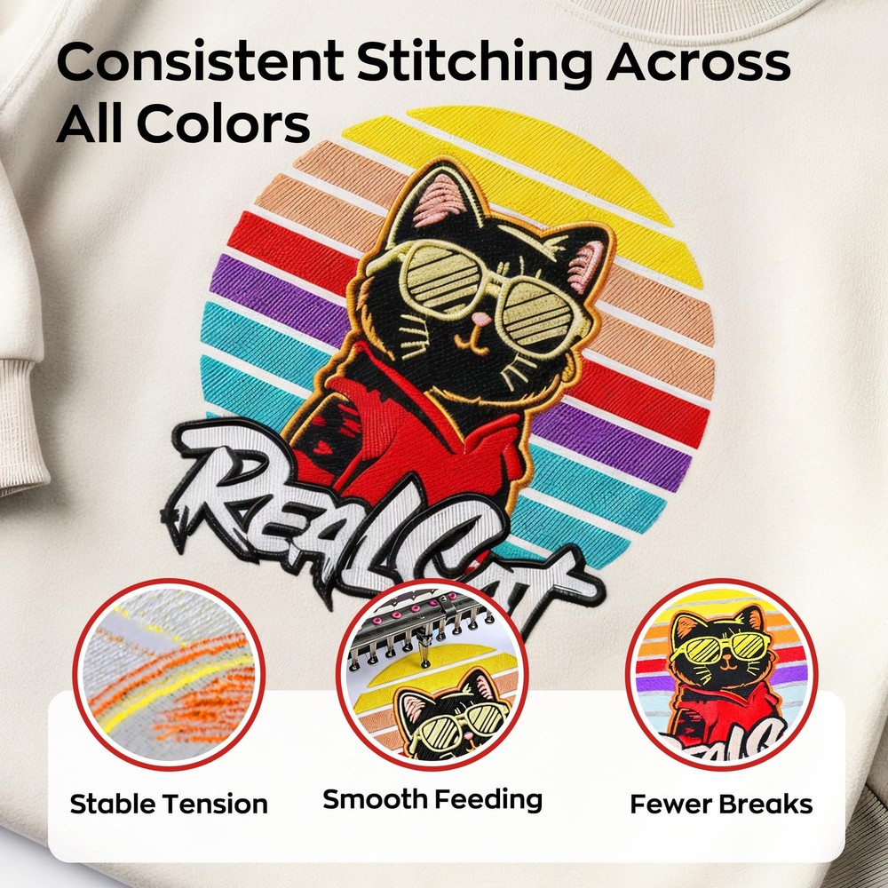 Embroidery Machine Thread Richword Selected 15 Colors 40WT (108D/2) Polyester...