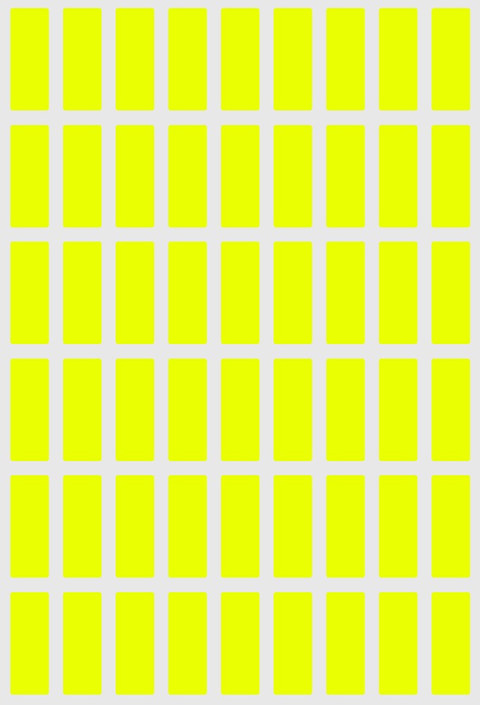 Neon Yellow Rectangle Label in Various Sizes (25MMx10MM-100MMx50MM)15 Sheets