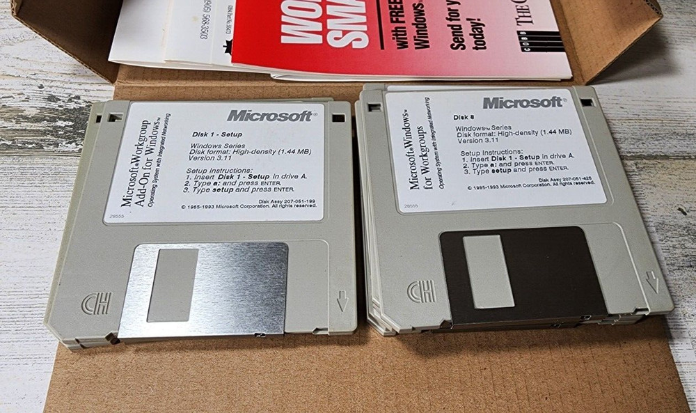 Microsoft Windows For Workgroups Add On Version 3.11 3.5"