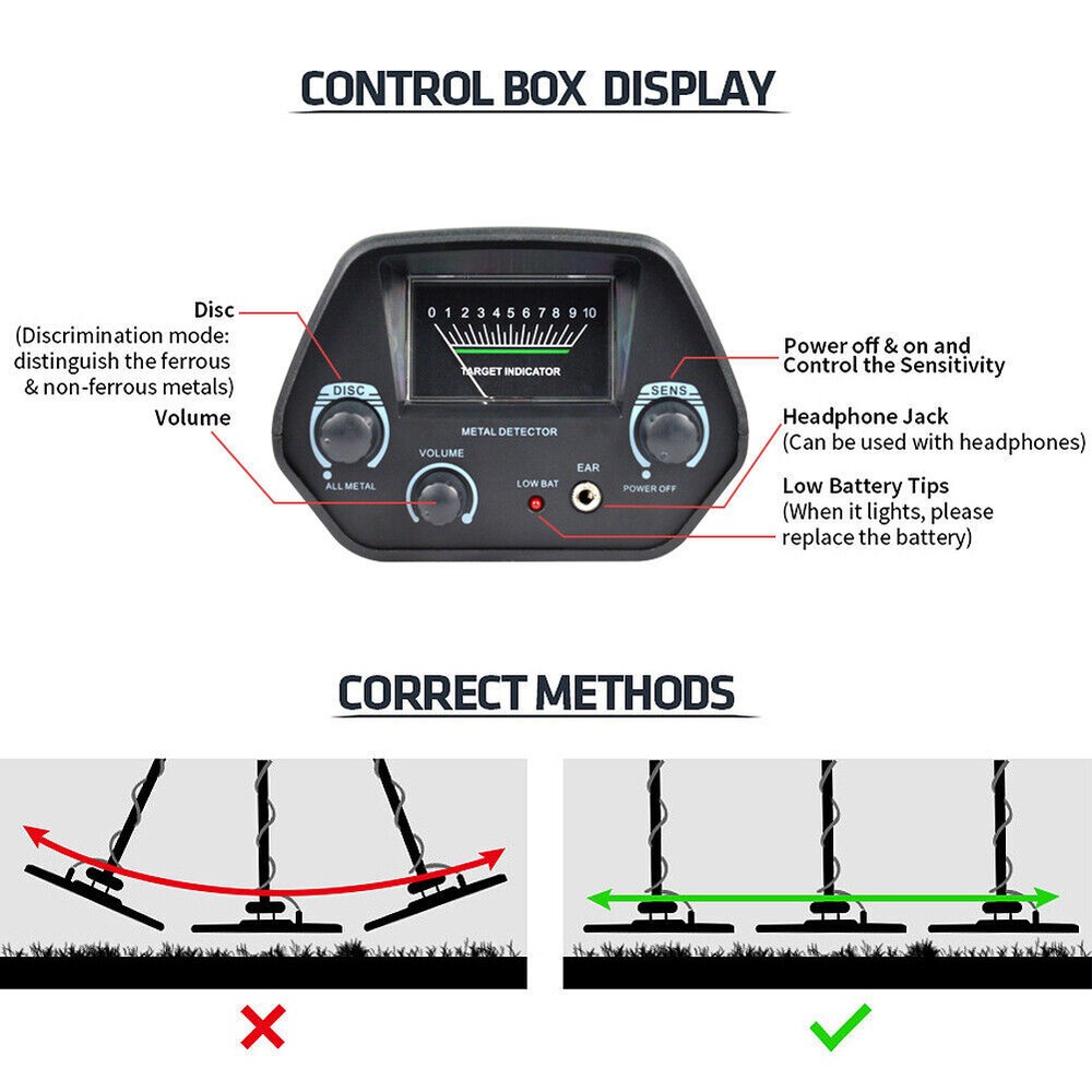 LCD Metal Detector , Deep-Sensing Hunter for Multi-Purpose & Treasure Digging