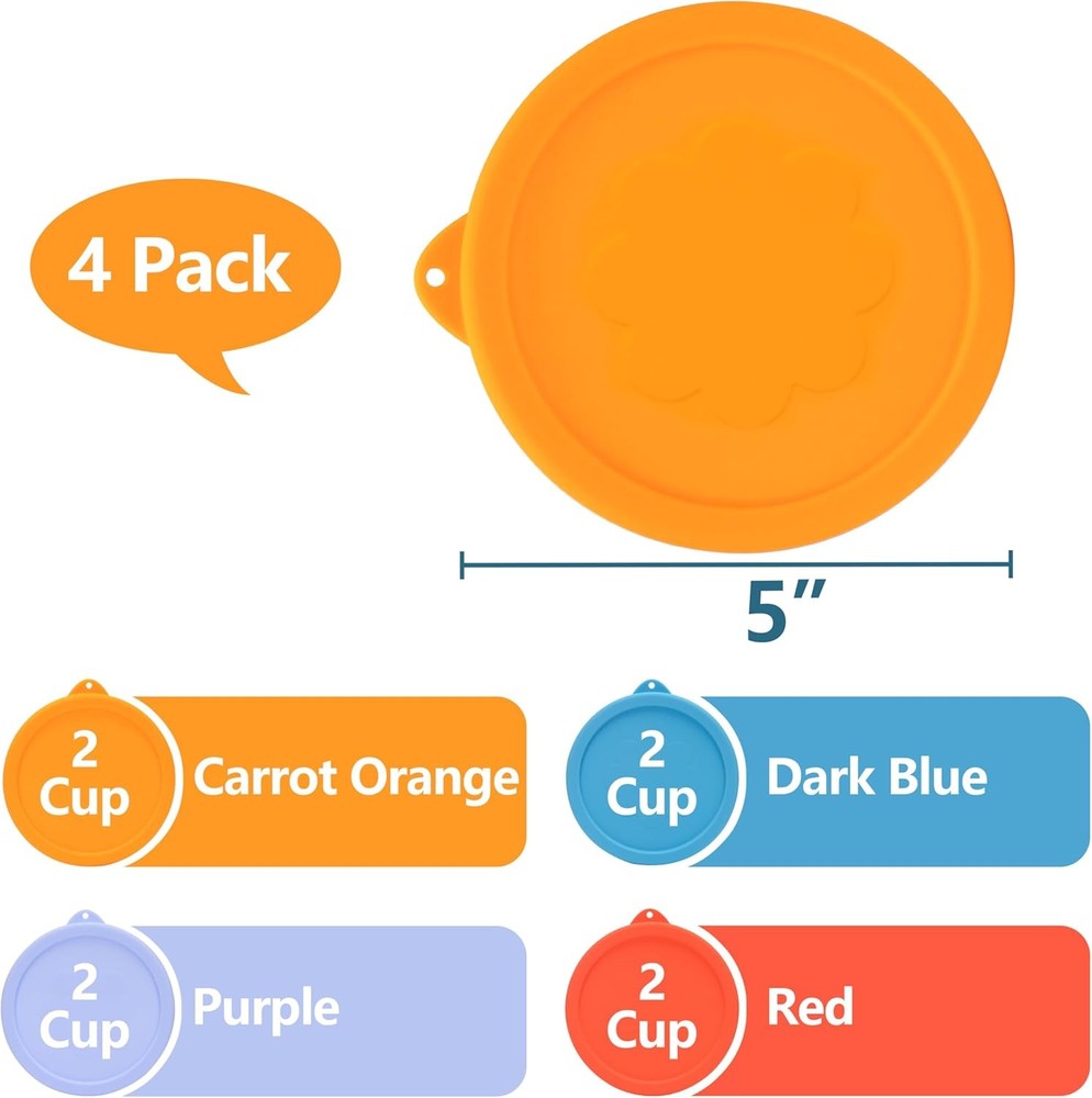 2 Cup Silicone Replacement Lids Storage Cover 2 - 4 Pack, 2 - 4 Pack