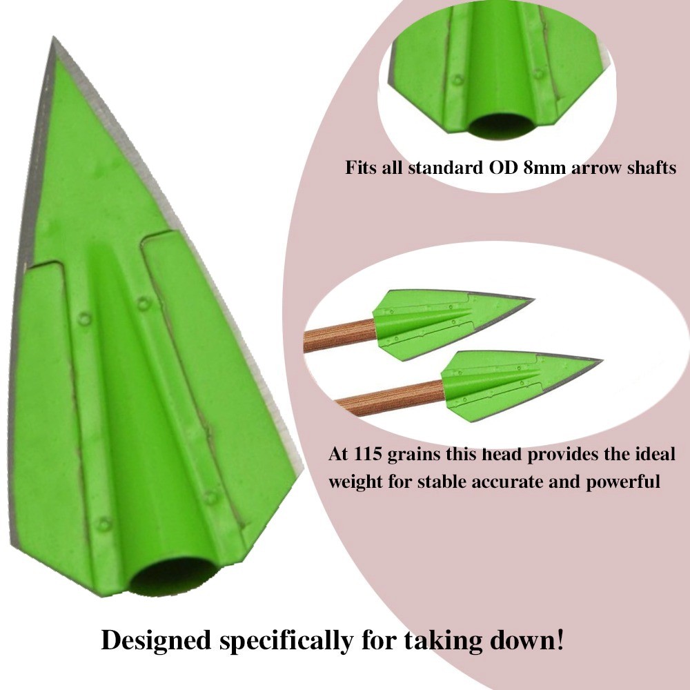 12x Archery Blade Broadhead 115Gr Large Cut Hunting Arrowhead Shooting Target