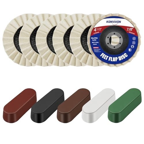 11PCS Wool Felt Polishing Disc Set for Angle Grinder - 4.5" Buffing Wheel Kit