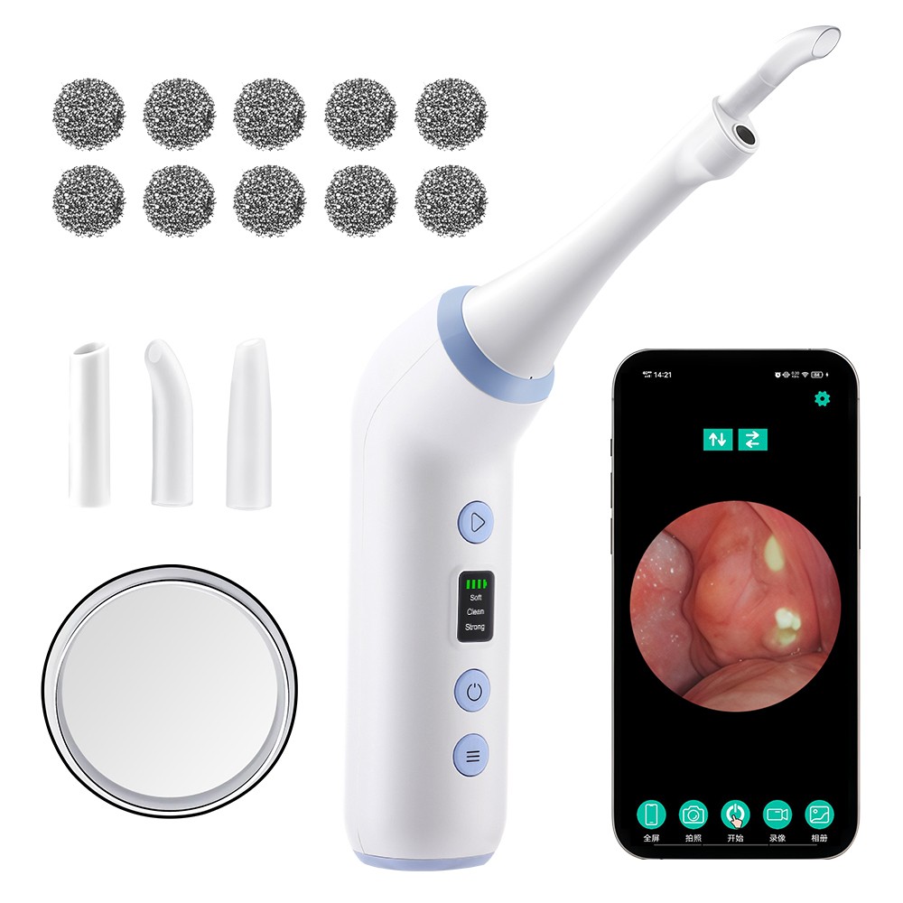 Electric Visual Tonsil Stone Remover Kit LED Light Vacuum Tonsil Stone Cleaner