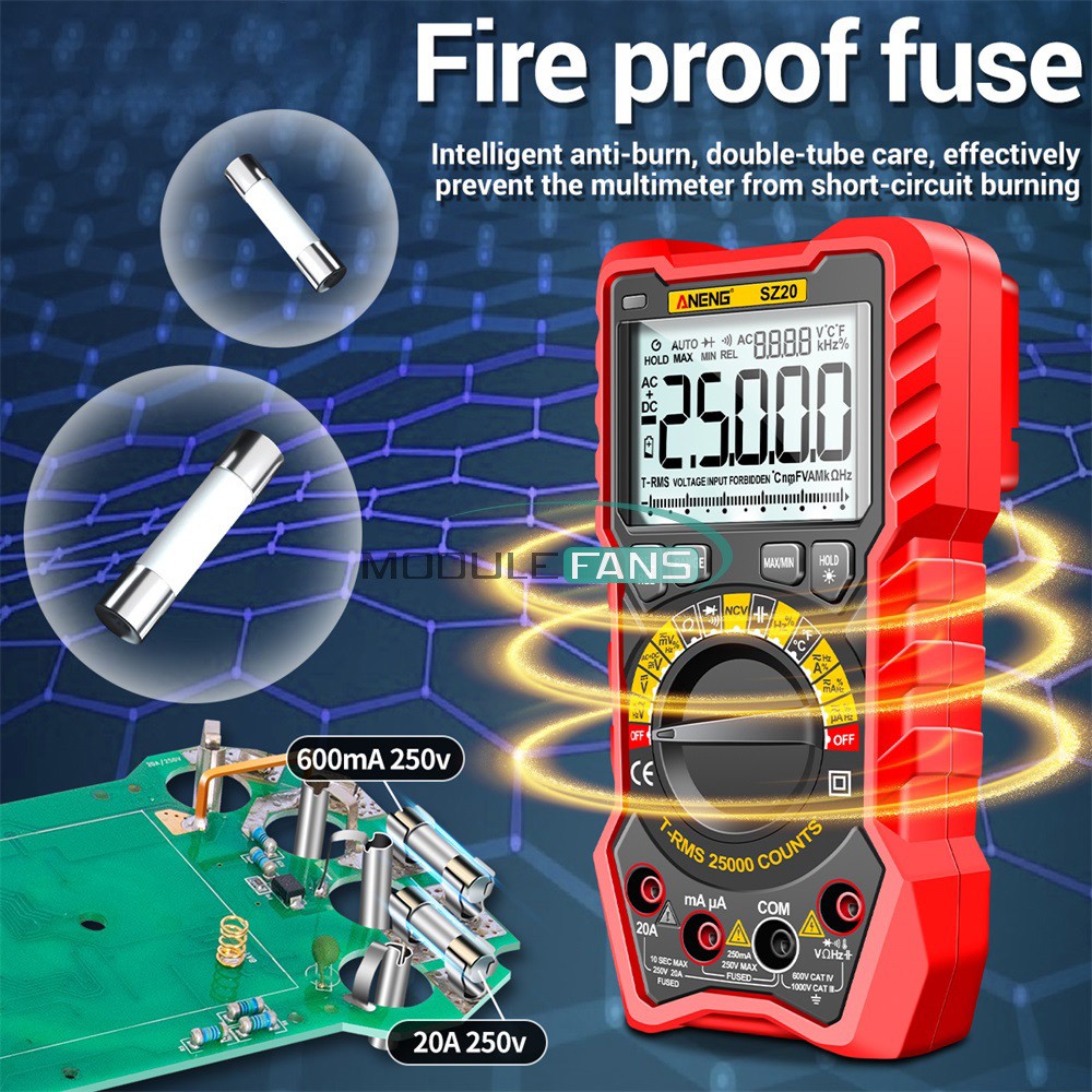 ANENG Digital Multimeter Tester Auto-Ranging AC DC NCV 25000 Counts Voltmeter