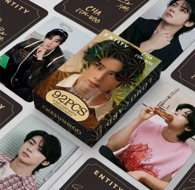 Cha Eun Woo Lomo Cards With Stickers 92 Pcs