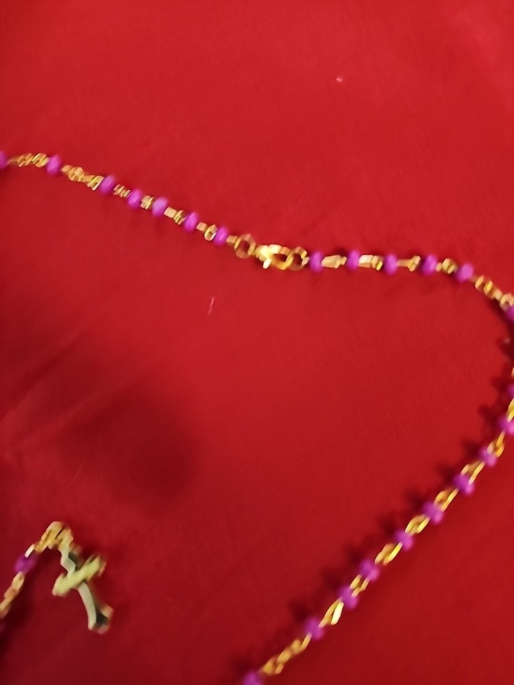 Catholic Gold tone Rosary Necklace 4mm From JERUSALEM FREE SHIPPING