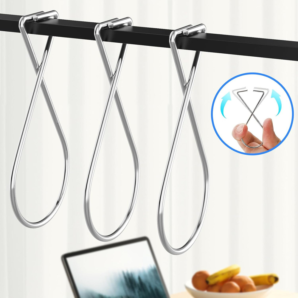 Pack Silver Drop Ceiling Clips: Hanging Hooks for Office, Home, Classroom & Wedd