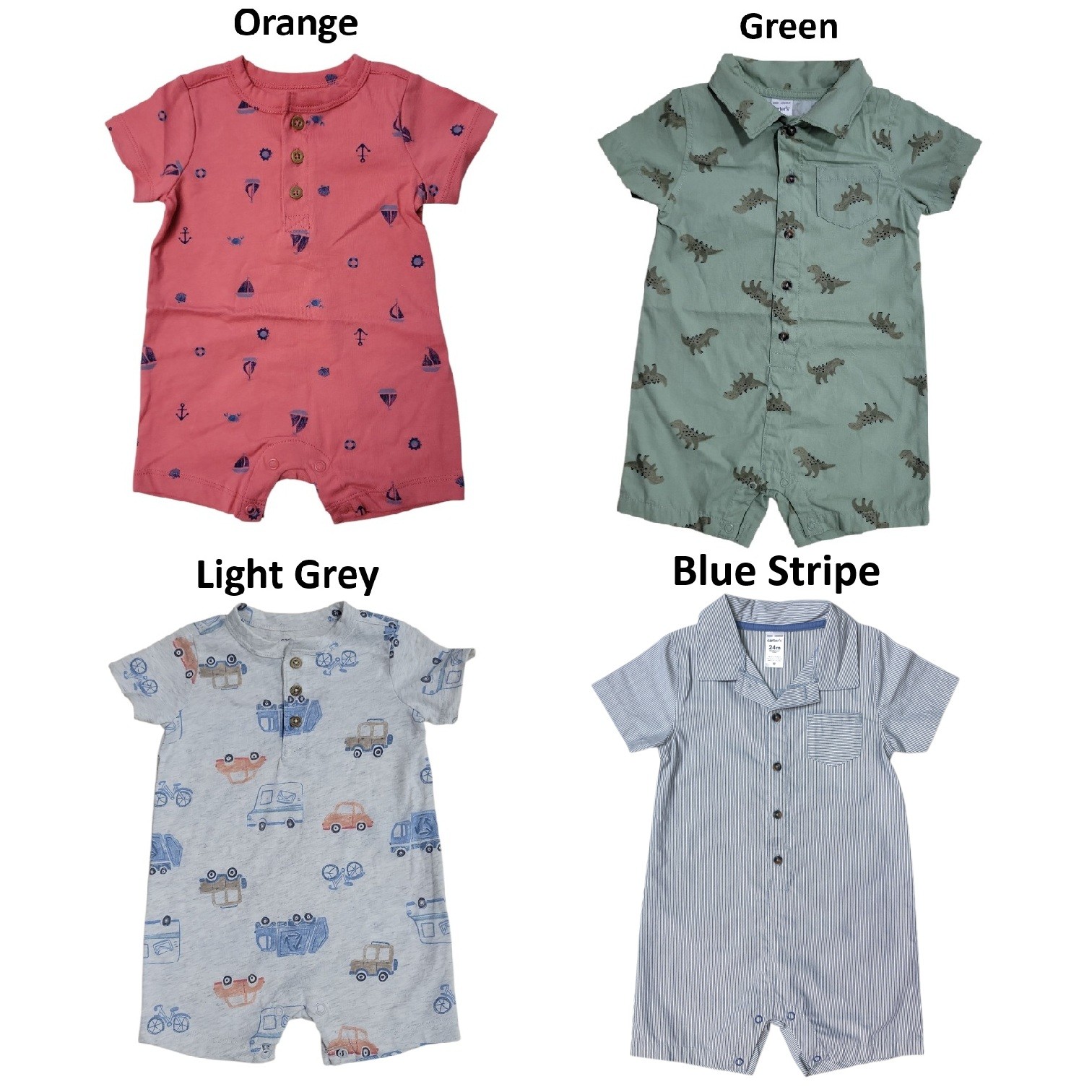 Carter's Baby Boy Breathable Short Sleeve Snug Fit Romper