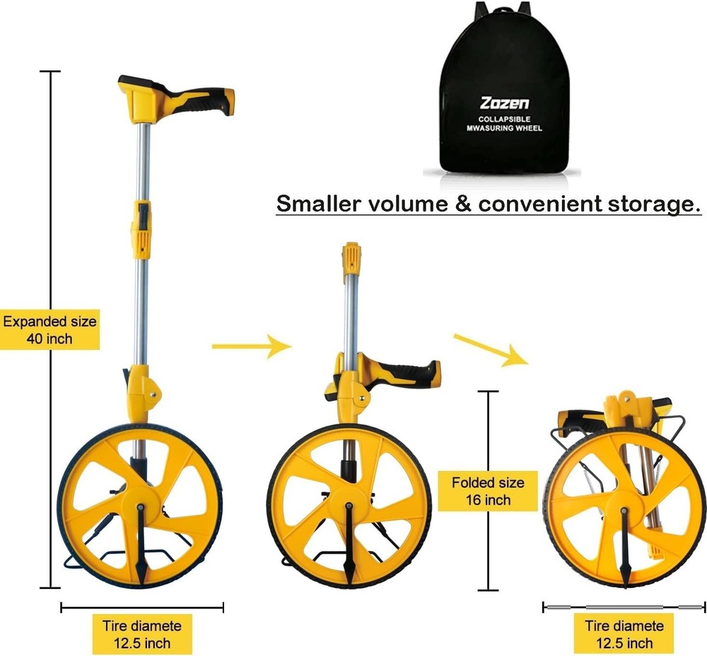 Measuring Wheel Digital Display 3-Sections Foldable 12Inch Wheel