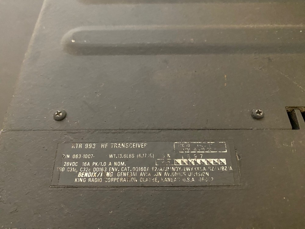 BENDIX KING KTR-993 063-1007-00 HF Transceiver