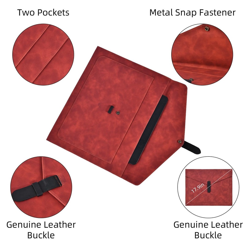 Brown PU Leather File Folder, Snap Closure File Organizer, Important Document...