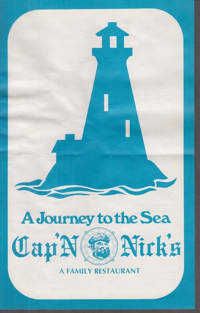 Cap'N Nick's Restaurant East Haven CT menu 1981