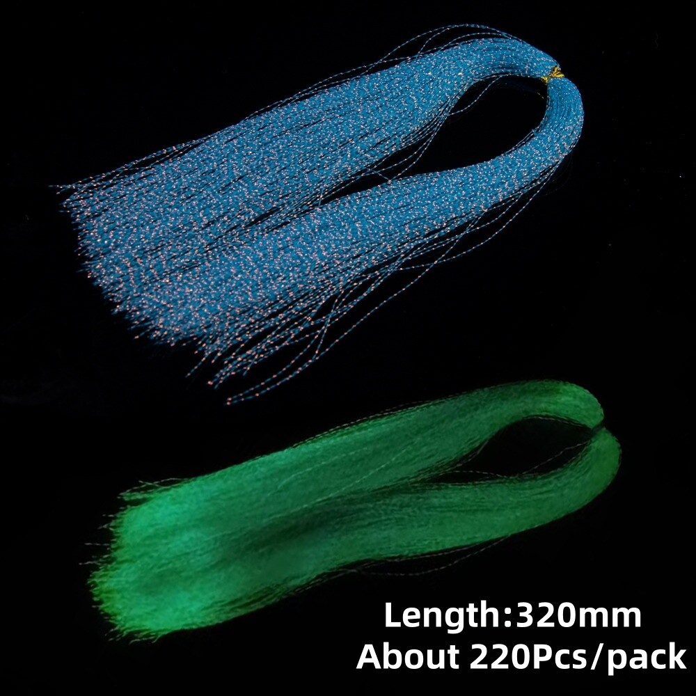 2pack Luminous Flash Tinsel Twisted Flashabou Fly Tying Assist Jig Hook Material