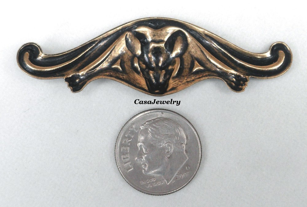 #2160 SMALL ANTIQUED GOLD BAT COMPONENT - 1 Pc Lot