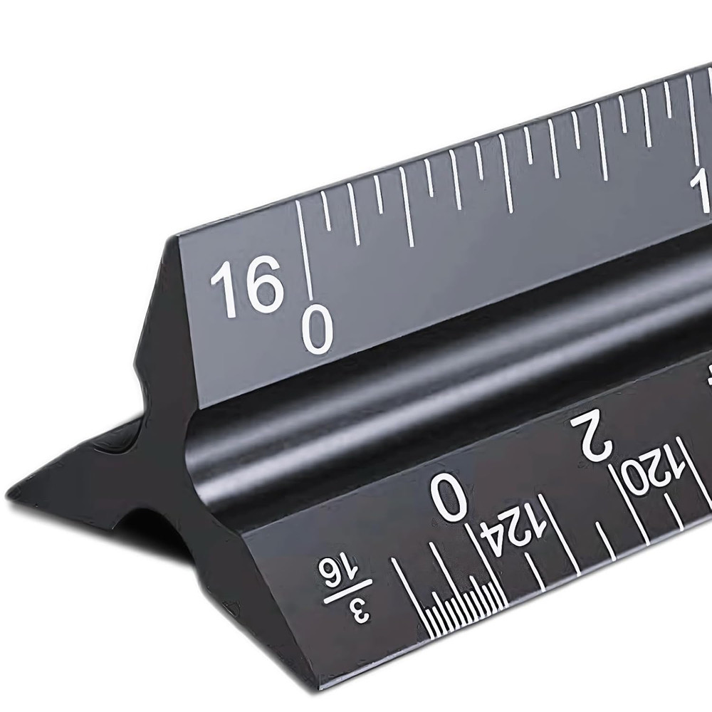 Architectural Scale Ruler, 12'' Imperial Architect Scale, Aluminum Engineer Scal