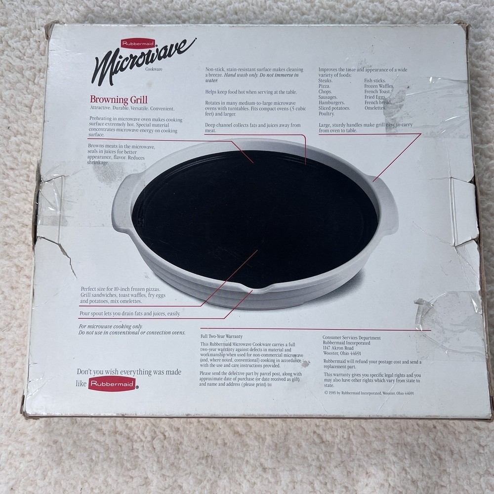 Vintage 1985 Rubbermaid Microwave Browning Grill