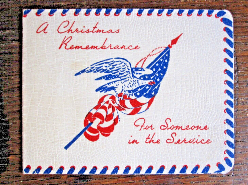 WWII Era CHRISTMAS MONEY ENVELOPE - EAGLE & FLAG - Very nice! FRAME IT!