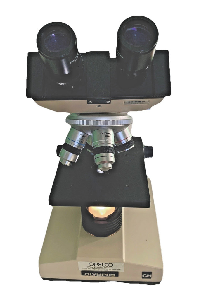 Olympus CHB-001 Model Microscope 4 Objectives w Manual Case Accessories EUC
