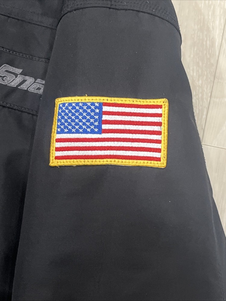 Snap-On Tools Medium Hooded Insulated Quilted Winter Work Coat USA Patch - Black