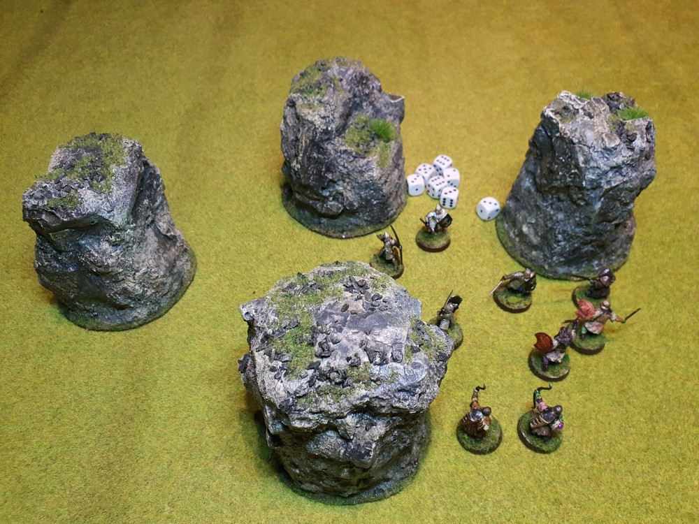 4x Handmade Wargaming Hill Terrain Set Tabletop Miniature RPG Scenery