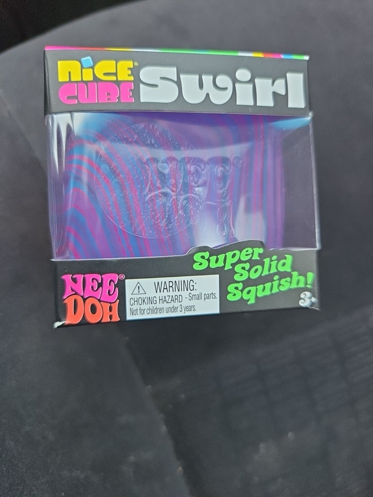 PURPLE BLUE Schylling NeeDoh Nice Cube Swirl. Super Solid Squish AUTHENTIC