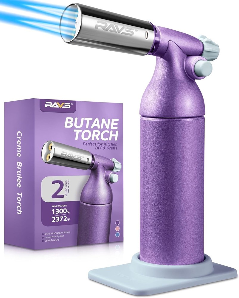 Big Butane Torch, Refillable Industrial Butane Torch Adjustable Double Flames...