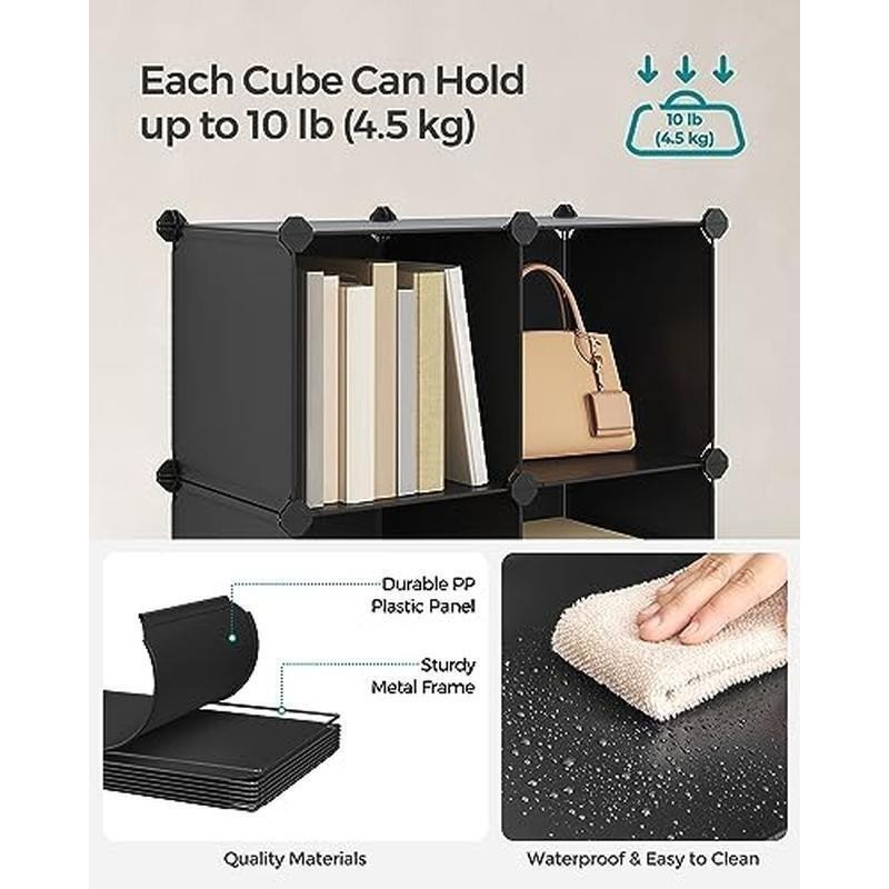 12 Cube Storage Organizer Plastic Shelves Modular Design W/ Doors Home Office US