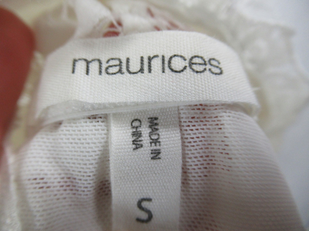 Maurices Lace Bralette Bra S White Wireless Pullover Removable Pads Racerback