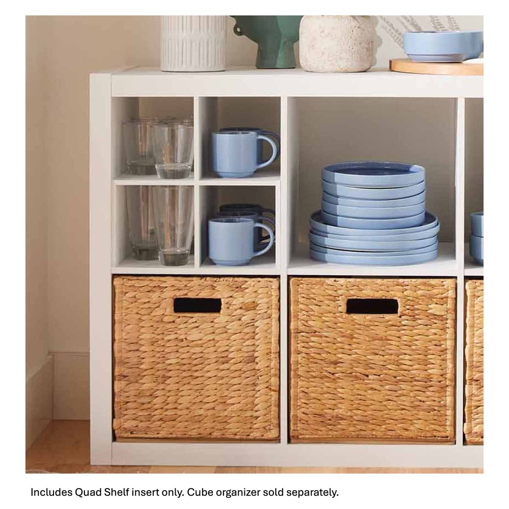 (2 pack) Better Homes & Gardens Quad Shelf Cube Organizer Insert, White Texture