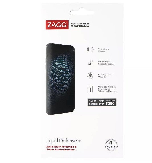 Zagg Invisible Shield Liquid Defense + Screen Protector for Smartphone, Tablet