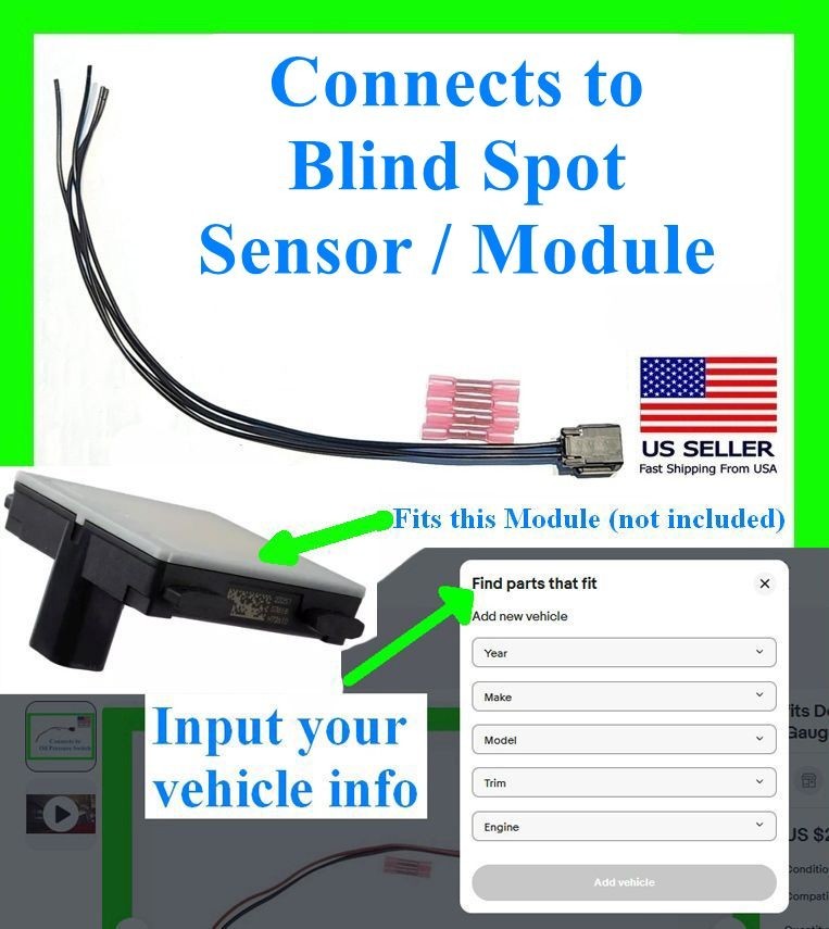 for Ford F150 F250 Blind Spot Sensor Module Connector Plug Wiring Pigtail Wires