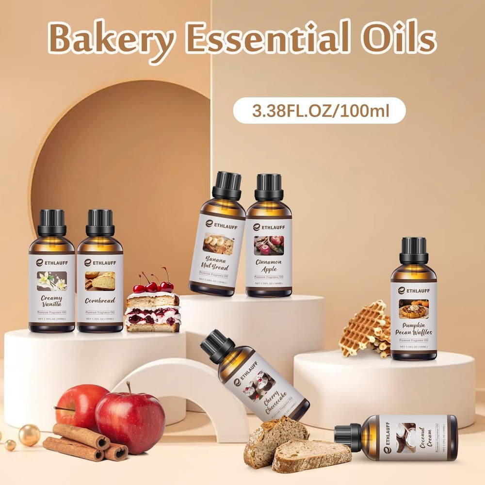 Cinnamon Apple Essential Oil, 100ml Fall Essential Oil for Diffusers for Home...