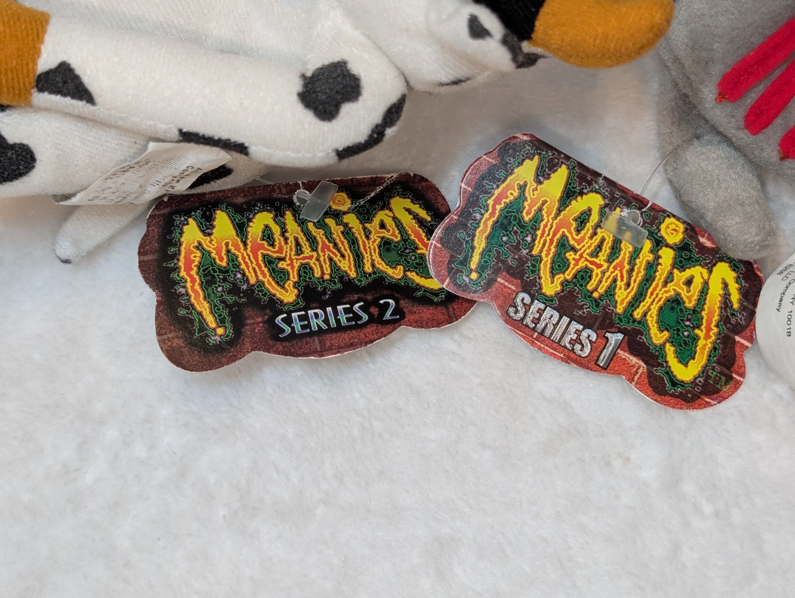 Vintage 90s Meanies Plush Lot 6 - Series 1 & 2 With Tags DIGGER Snake Eyes BEAR