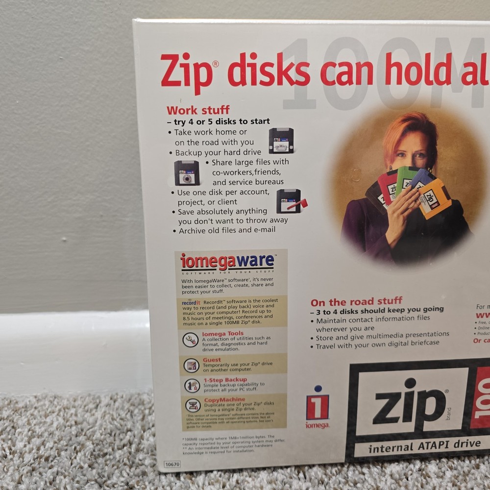 Iomega Zip 100 ATAPI IDE Internal Drive SuperFloppy Disks SCSI Cable Set Sealed