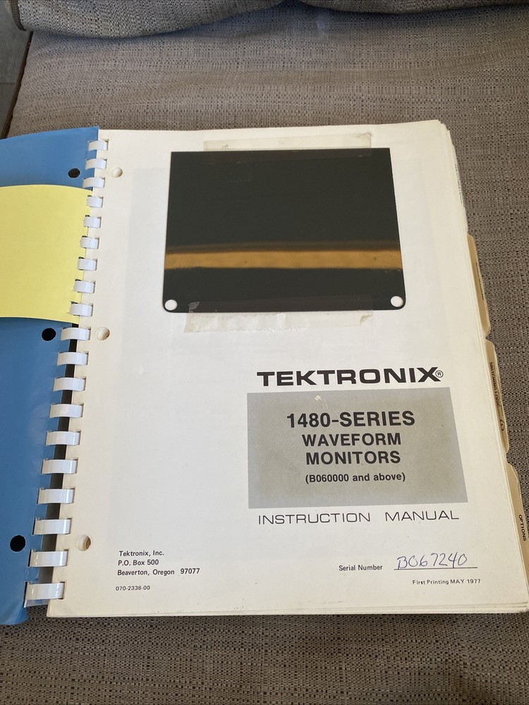 Tektronix 1480 Series Waveform Monitors Instruction Manual