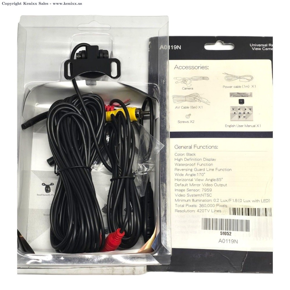 Black Car Rear View Backup Reverse Camera Wide Angle E WaterProof AHD Parking HD