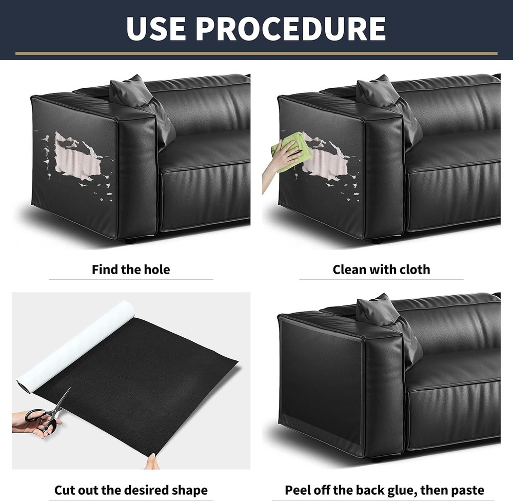 12x48 Inch Leather Repair Patch – Waterproof Self-Adhesive Solution