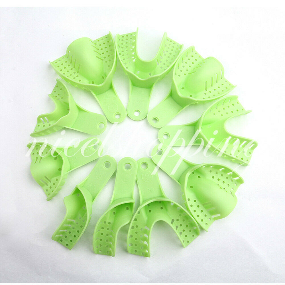 10x Dental Plastic Impression Trays Autoclavable Central Denture Disposable