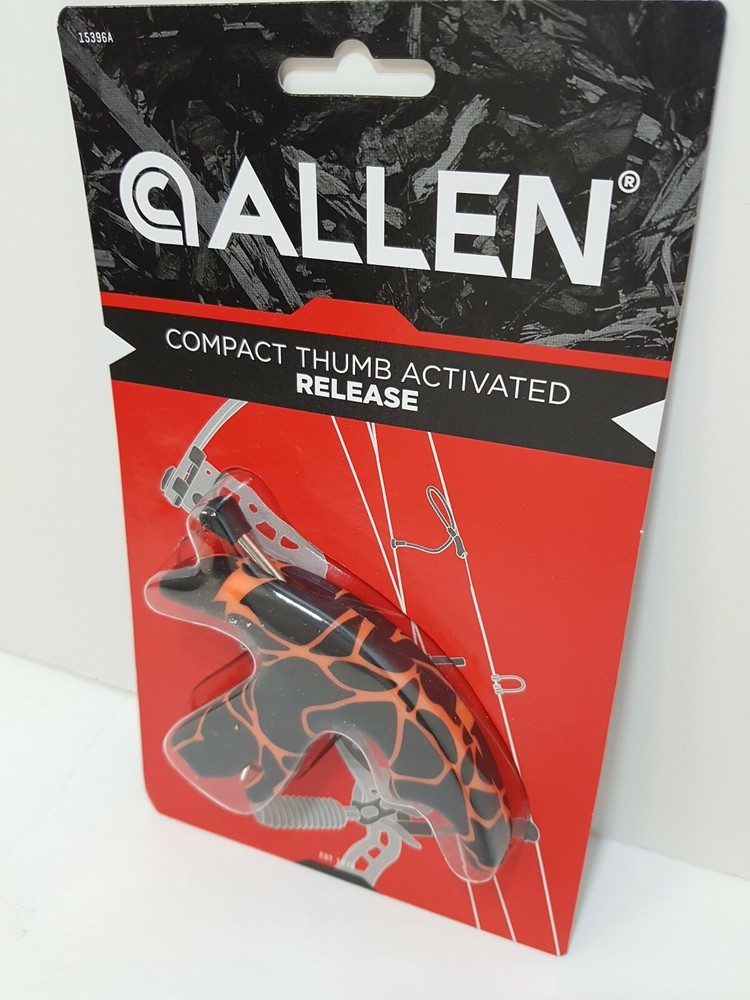 ALLEN ORANGE AND BLACK COMPACT THUMB ACTIVATED COMPOUND BOW RELEASE
